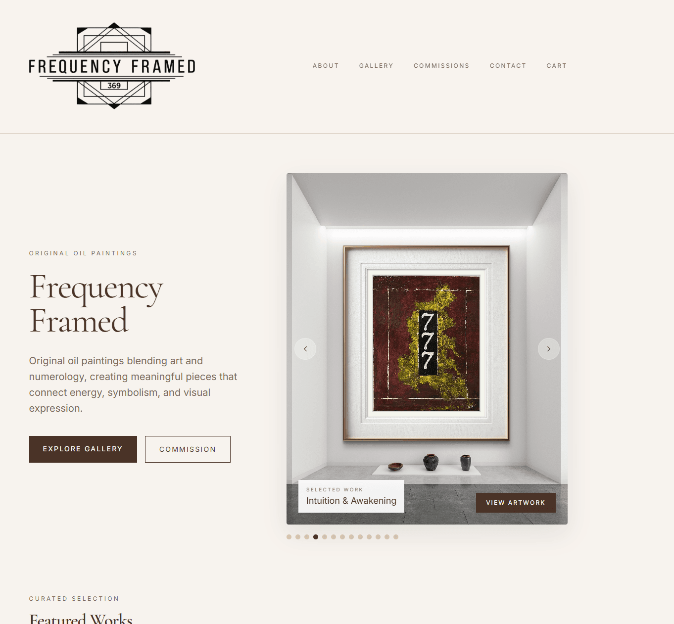 Frequency Framed homepage preview